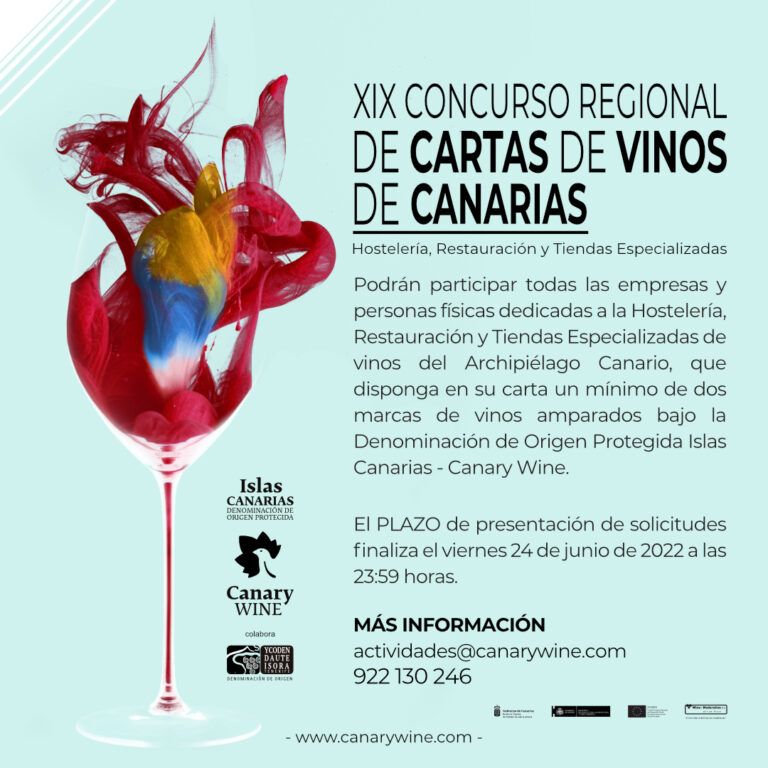 Convocado el XIX Concurso Regional de “Cartas de Vinos de Canarias” para Hostelería, Restauración y Tiendas Especializadas