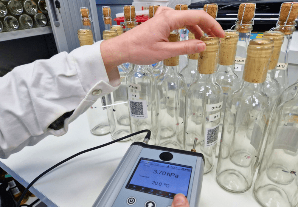 Se determina la relevancia del proceso productivo de los tapones de corcho en su permeabilidad e influencia en la evolución del vino
